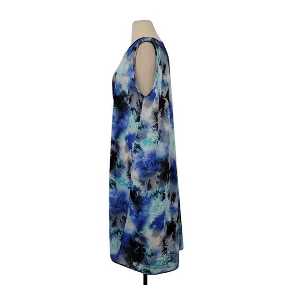 Sympli Sheer Tunic Top Vest Sz 14 Gypsy Blues Sleeveless Split Front Lagenlook - Picture 4 of 9